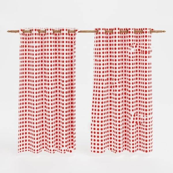 Red Dotted Curtains