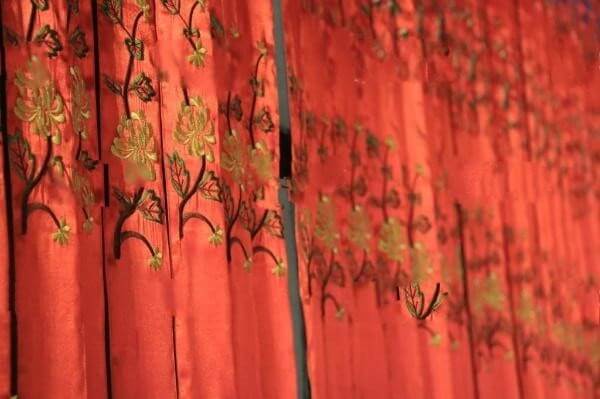 Red Embroidered Curtain Designs