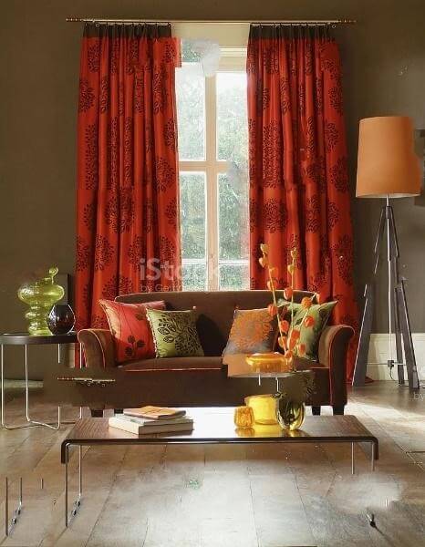 Red Floral Curtains